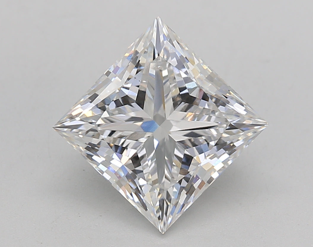 3.01 Carat Princess Shaped, Ideal Cut, E Color, VS1 Clarity, GIA Certified Lab Grown Diamond
