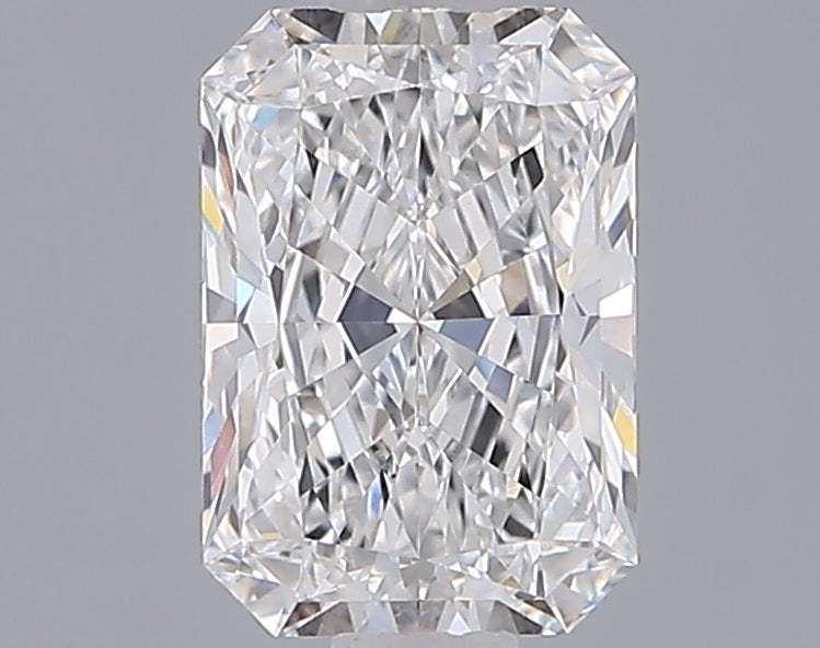 1.54 Carat Radiant Shaped, Ideal Cut, D Color, VVS2 Clarity, IGI Certified Lab Grown Diamond