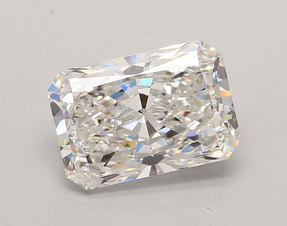 3.04 Carat Radiant Shaped, Ideal Cut, F Color, VVS2 Clarity, IGI Certified Lab Grown Diamond