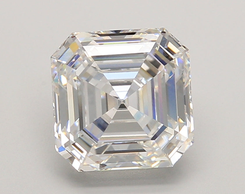 3.04 Carat Asscher Shaped, Ideal Cut, D Color, VS1 Clarity, IGI Certified Lab Grown Diamond