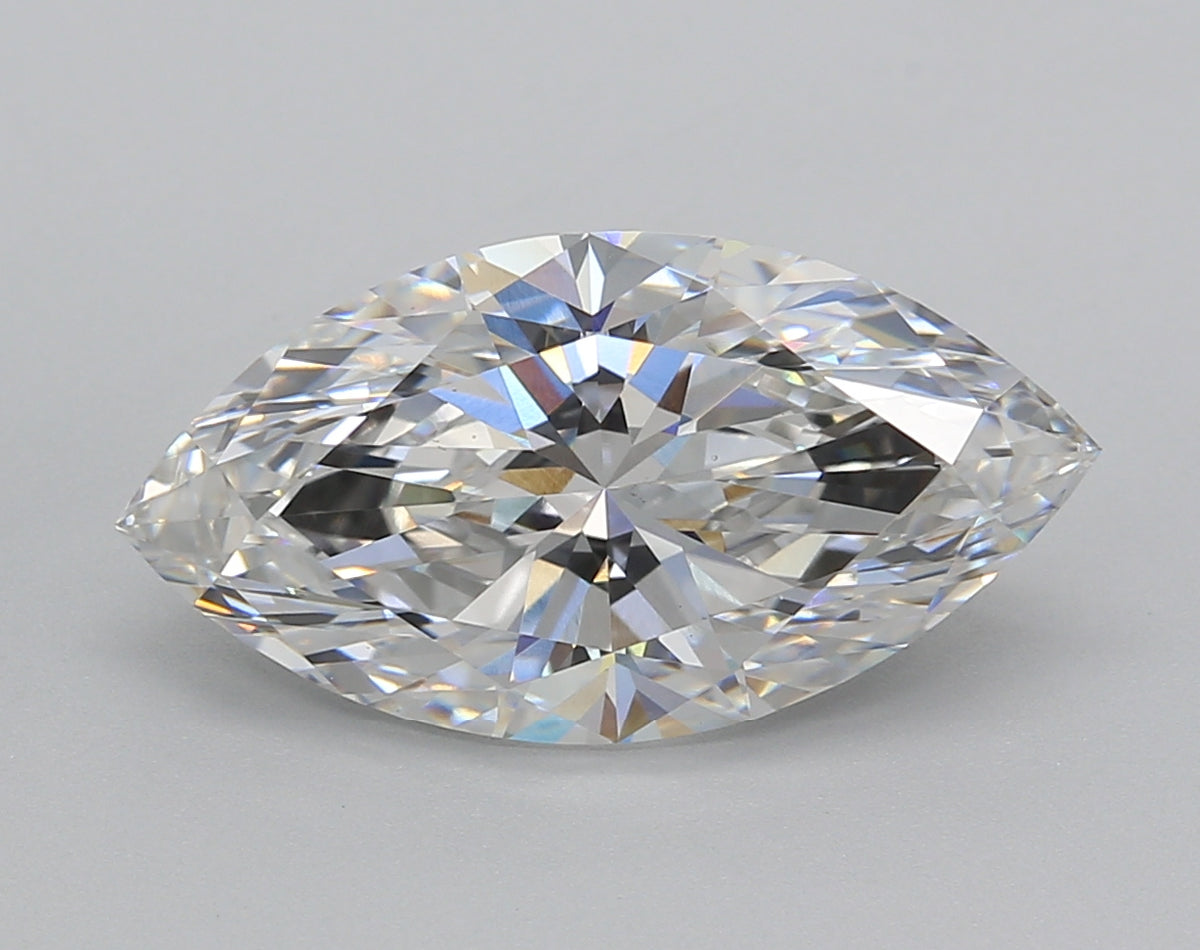 3.75 Carat Marquise Shaped, Excellent Cut, E Color, VS1 Clarity, IGI Certified Lab Grown Diamond