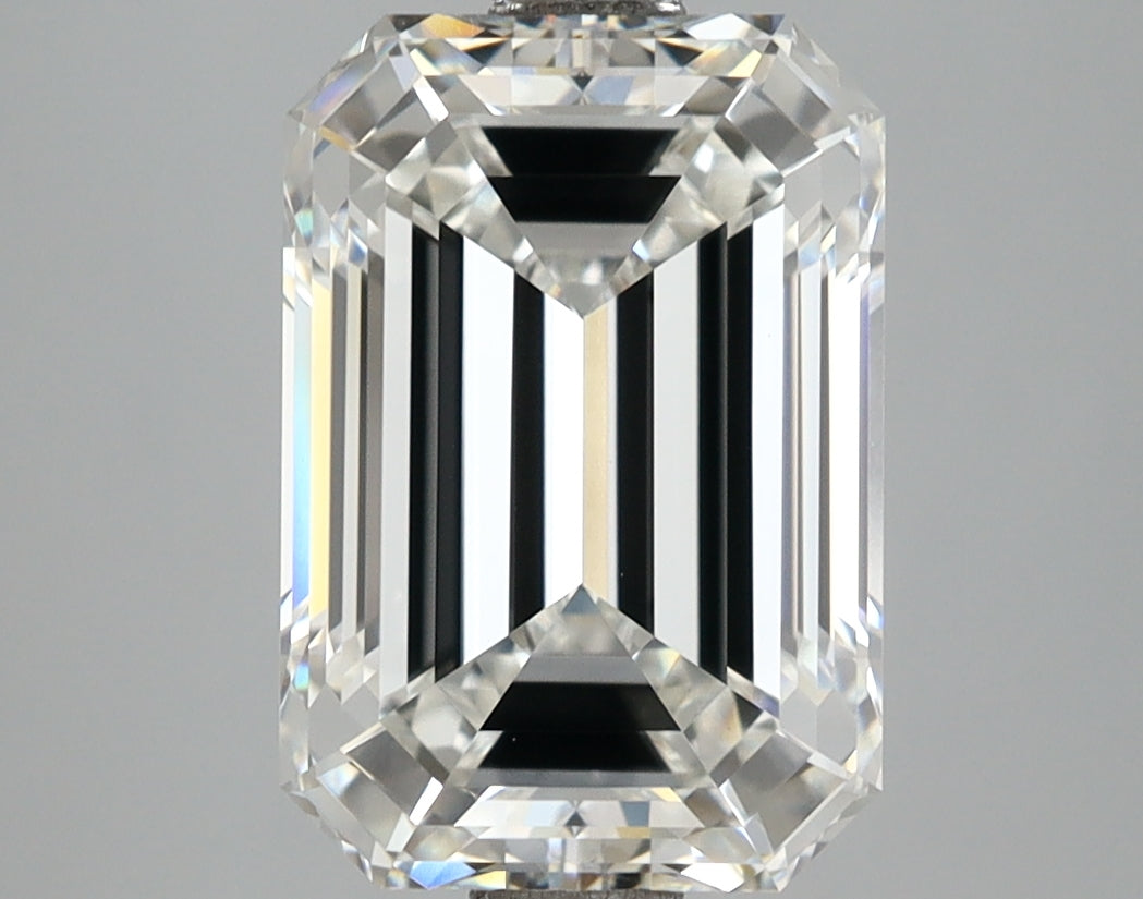 5.08 Carat Emerald Shaped, Ideal Cut, E Color, VVS2 Clarity, IGI Certified Lab Grown Diamond