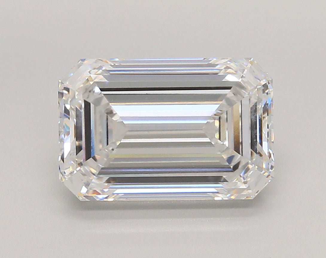5.05 Carat Emerald Shaped, Ideal Cut, E Color, VVS2 Clarity, IGI Certified Lab Grown Diamond