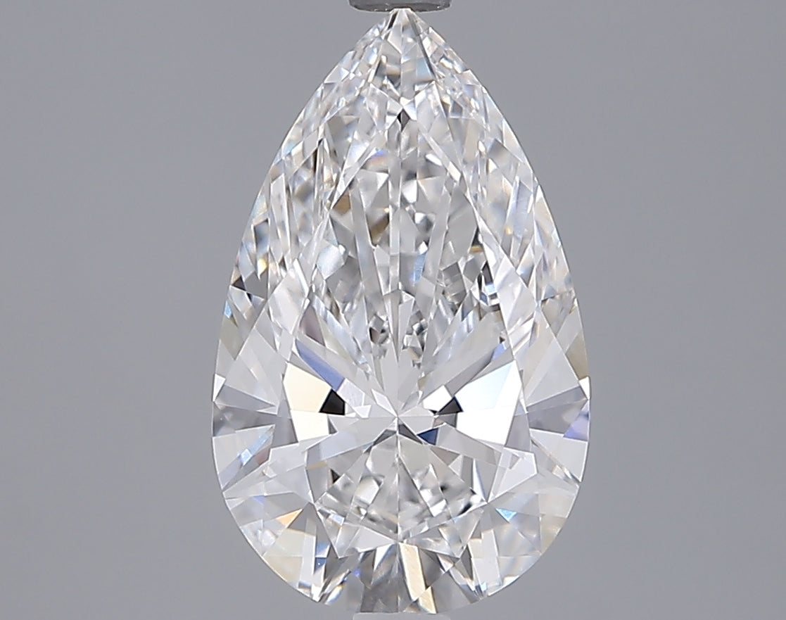 2.70 Carat Pear Shaped, Ideal Cut, D Color, VVS2 Clarity, IGI Certified Lab Grown Diamond