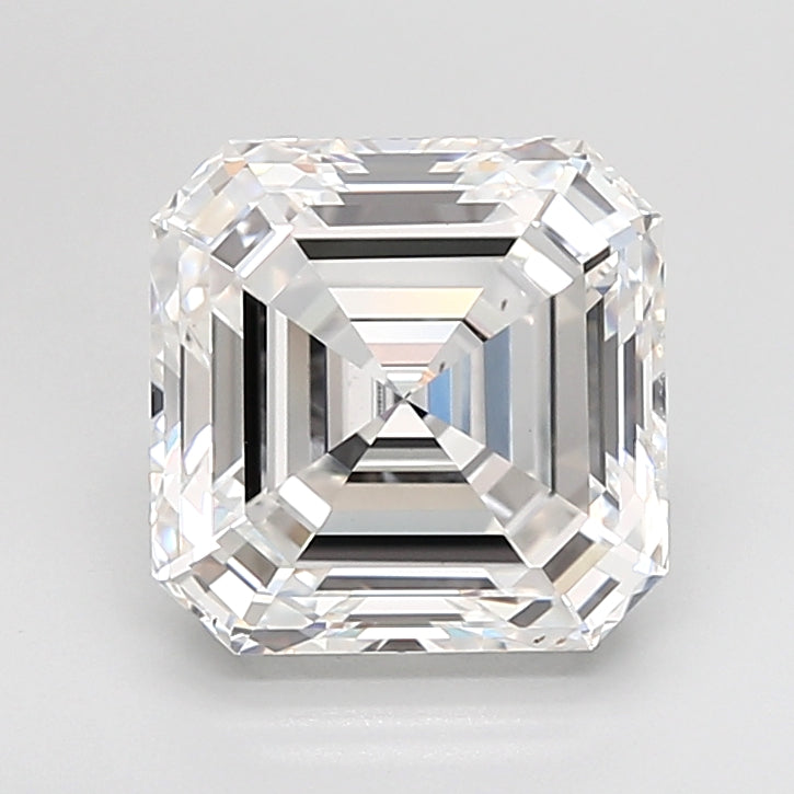 5.07 Carat Asscher Shaped, Ideal Cut, E Color, VVS2 Clarity, IGI Certified Lab Grown Diamond