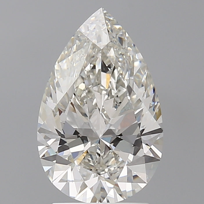 2.53 Carat Pear Shaped, Ideal Cut, F Color, VVS2 Clarity, IGI Certified Lab Grown Diamond