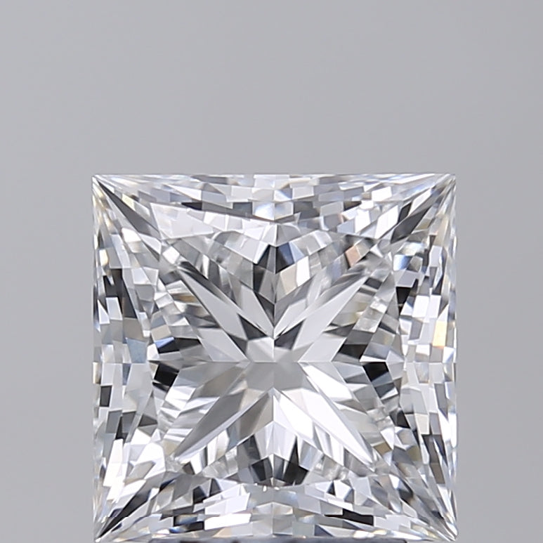 3.73 Carat Princess Shaped, Ideal Cut, E Color, VVS2 Clarity, IGI Certified Lab Grown Diamond
