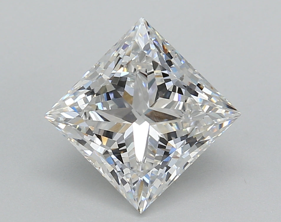 2.52 Carat Princess Shaped, Excellent Cut, E Color, VS1 Clarity, IGI Certified Lab Grown Diamond