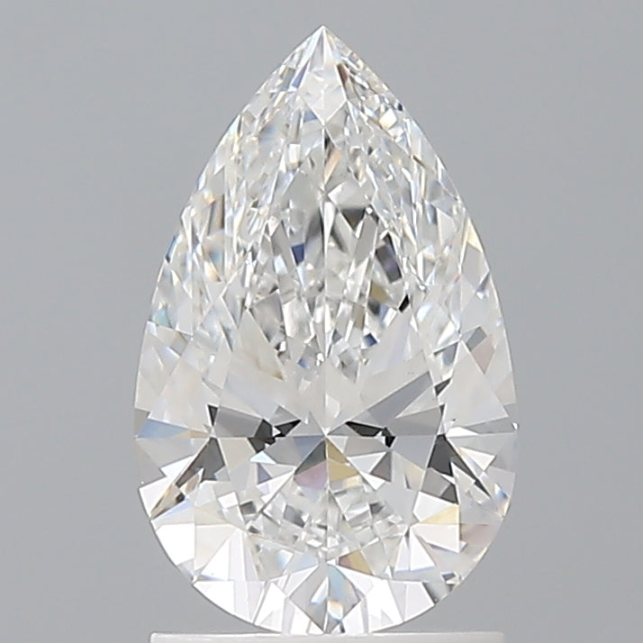 1.54 Carat Pear Shaped, Ideal Cut, E Color, VVS2 Clarity, IGI Certified Lab Grown Diamond