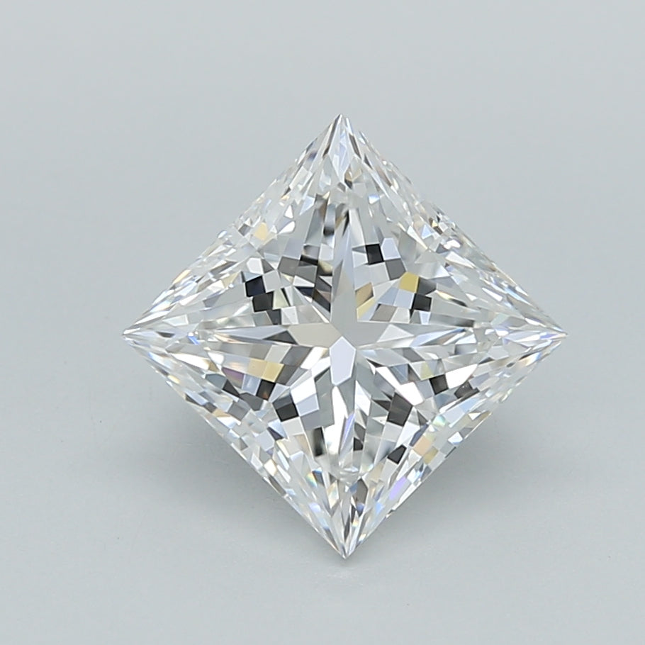 1.92 Carat Princess Shaped, Excellent Cut, E Color, VVS2 Clarity, IGI Certified Lab Grown Diamond
