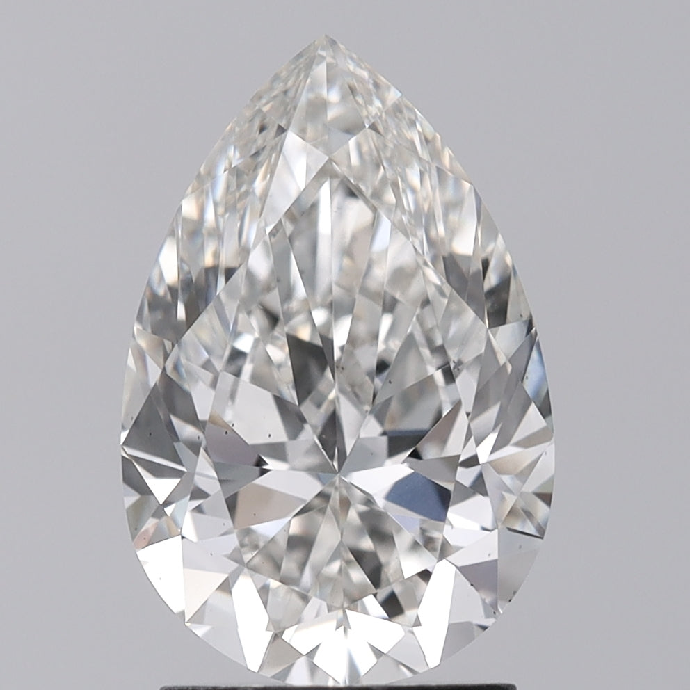 2.31 Carat Pear Shaped, Ideal Cut, G Color, VS2 Clarity, IGI Certified Lab Grown Diamond