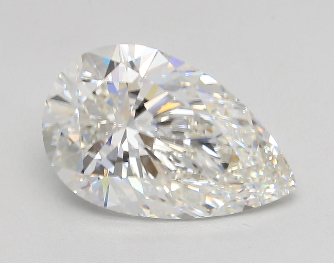 5.04 Carat Pear Shaped, Ideal Cut, G Color, VVS2 Clarity, IGI Certified Lab Grown Diamond