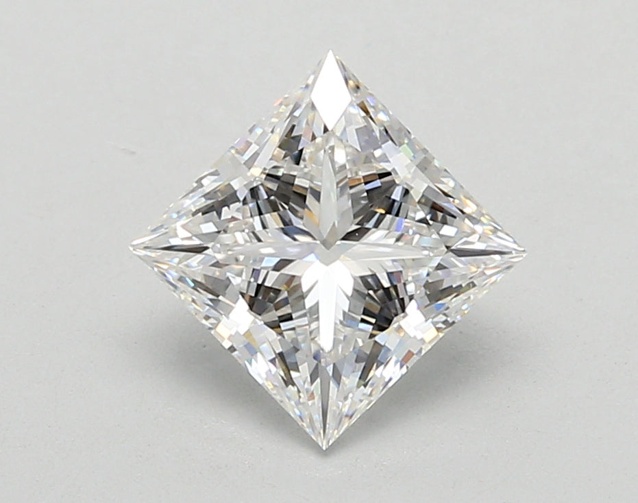 2.06 Carat Princess Shaped, Ideal Cut, E Color, VVS2 Clarity, IGI Certified Lab Grown Diamond