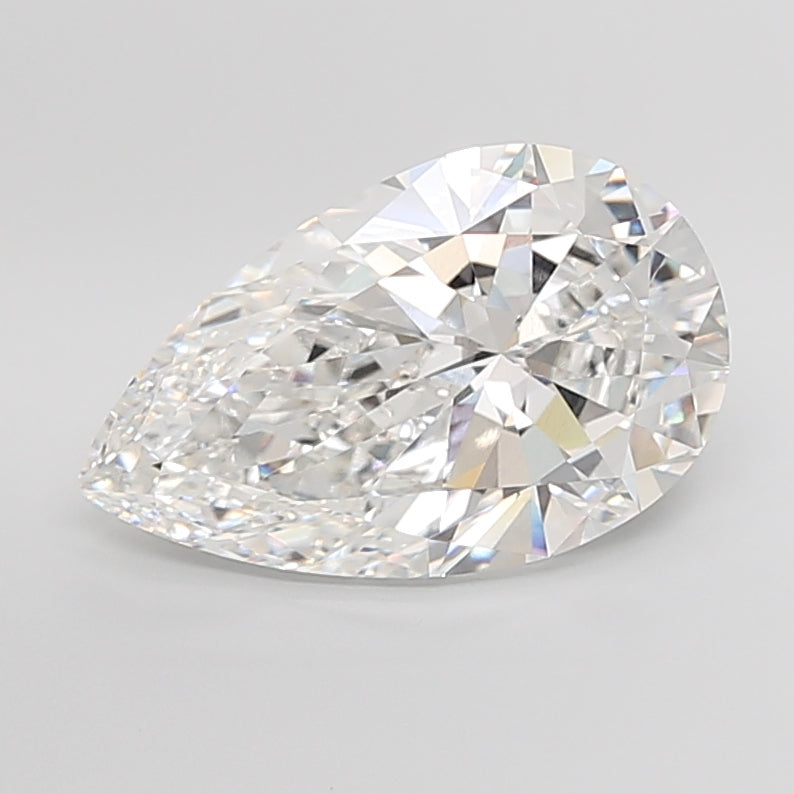 10.02 Carat Pear Shaped, Ideal Cut, F Color, VVS2 Clarity, IGI Certified Lab Grown Diamond