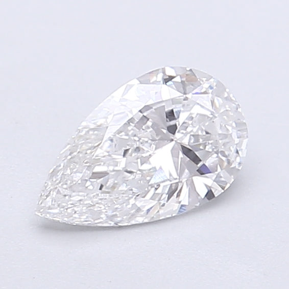 0.65 Carat Pear Shaped, Very Good Cut, D Color, VVS2 Clarity, IGI Certified Lab Grown Diamond