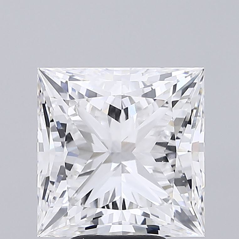 6.01 Carat Princess Shaped, Ideal Cut, E Color, VVS2 Clarity, IGI Certified Lab Grown Diamond