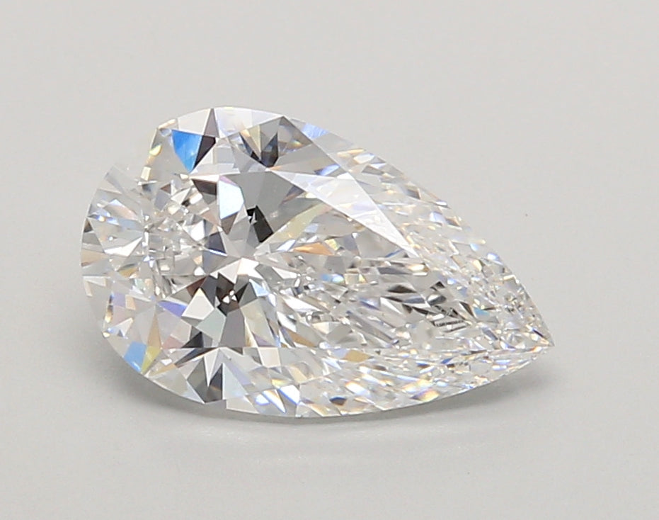 2.05 Carat Pear Shaped, Ideal Cut, D Color, VS1 Clarity, IGI Certified Lab Grown Diamond