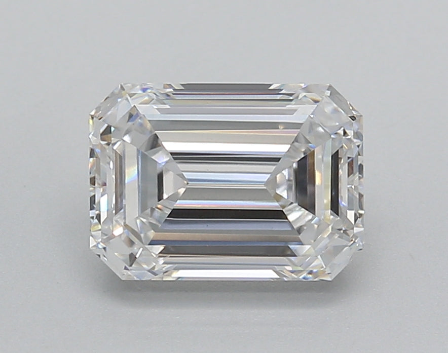 2.01 Carat Emerald Shaped, Excellent Cut, D Color, VVS2 Clarity, IGI Certified Lab Grown Diamond
