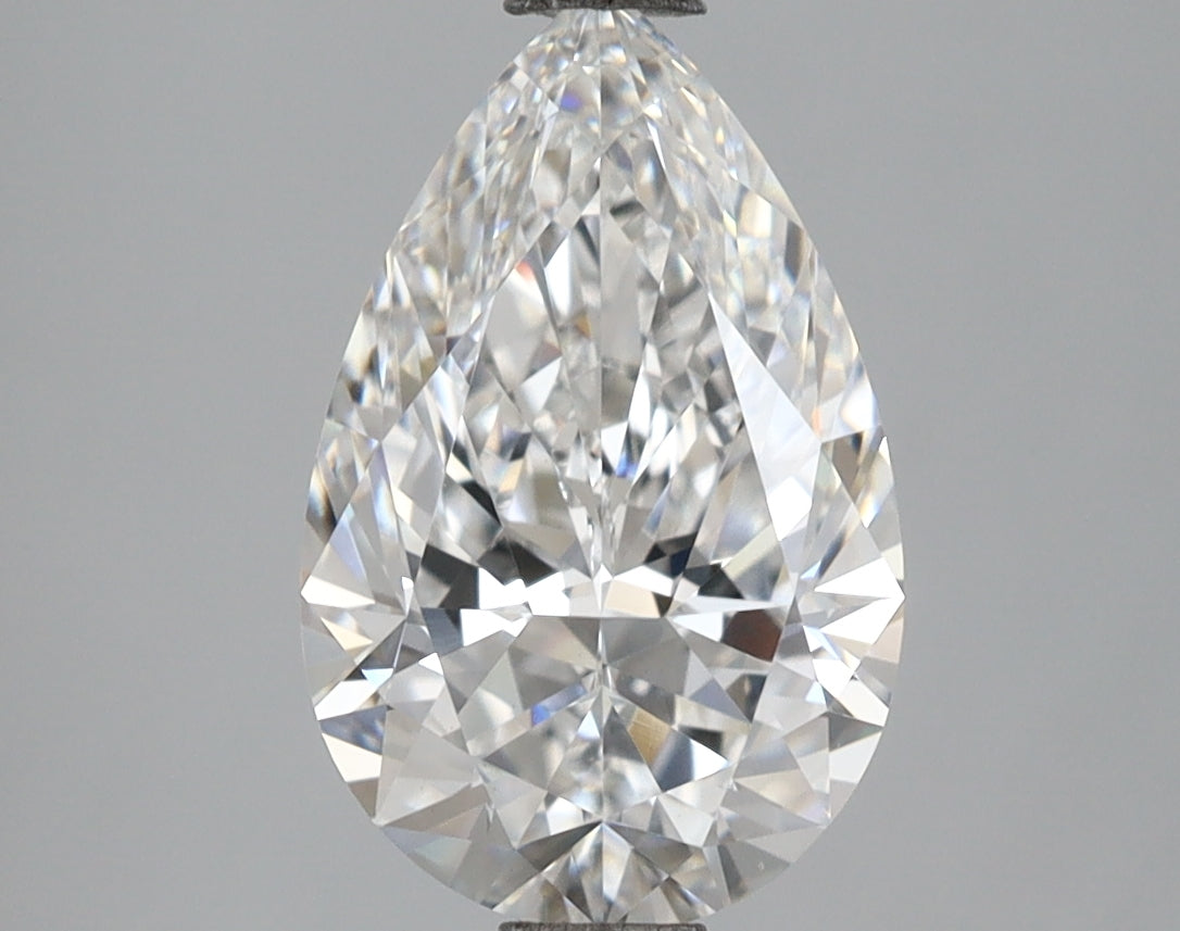 2.56 Carat Pear Shaped, Ideal Cut, E Color, VVS2 Clarity, IGI Certified Lab Grown Diamond