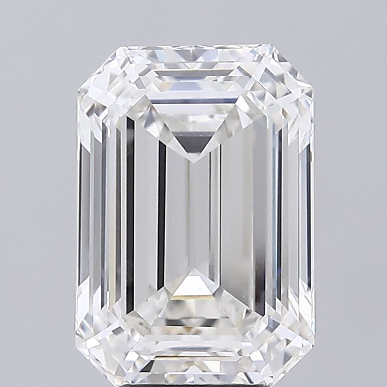 6.02 Carat Emerald Shaped, Ideal Cut, G Color, VVS2 Clarity, IGI Certified Lab Grown Diamond