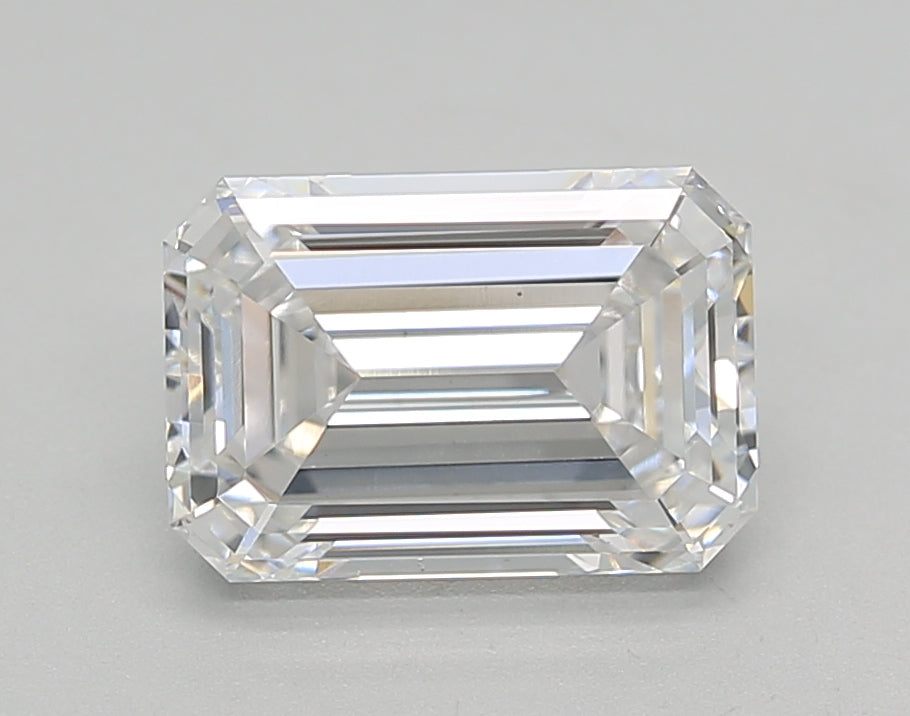 2.10 Carat Emerald Shaped, Ideal Cut, E Color, VS2 Clarity, GIA Certified Lab Grown Diamond