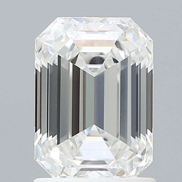1.58 Carat Emerald Shaped, Ideal Cut, E Color, VVS2 Clarity, IGI Certified Lab Grown Diamond