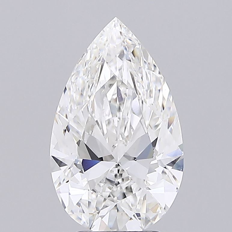 4.08 Carat Pear Shaped, Ideal Cut, E Color, VVS2 Clarity, IGI Certified Lab Grown Diamond