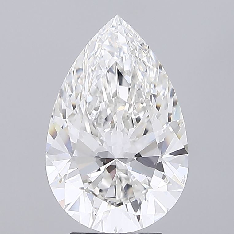 4.07 Carat Pear Shaped, Ideal Cut, F Color, VVS2 Clarity, IGI Certified Lab Grown Diamond