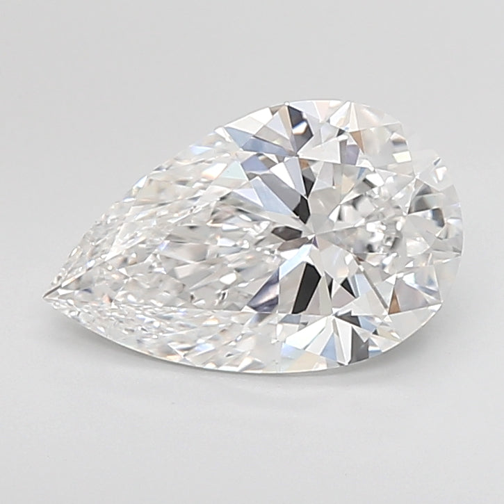3.07 Carat Pear Shaped, Ideal Cut, D Color, VVS2 Clarity, IGI Certified Lab Grown Diamond