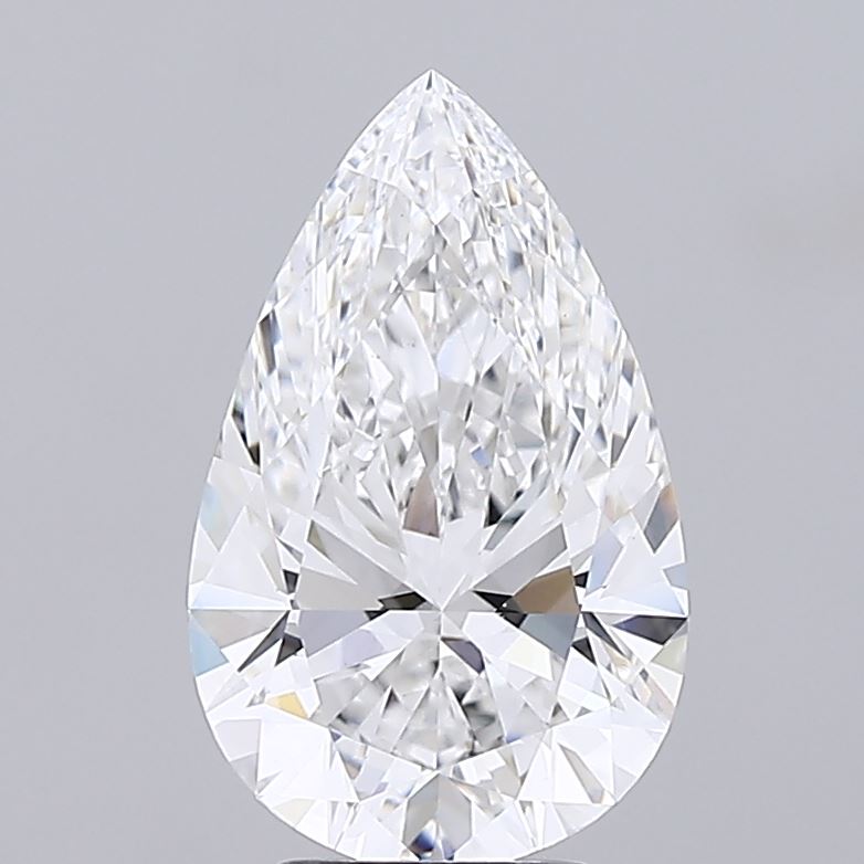 4.04 Carat Pear Shaped, Ideal Cut, E Color, VVS2 Clarity, IGI Certified Lab Grown Diamond