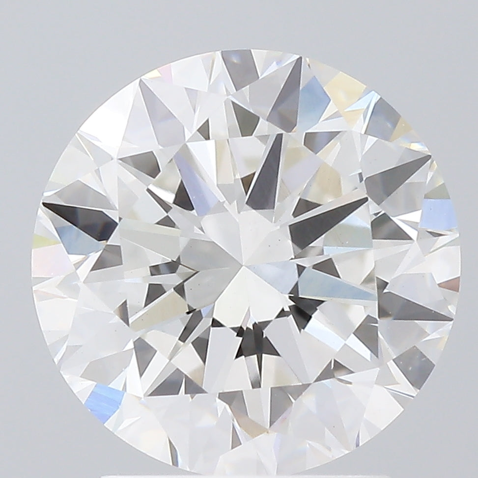2.50 Carat Round Shaped, Excellent Cut, F Color, VS1 Clarity, IGI Certified Lab Grown Diamond