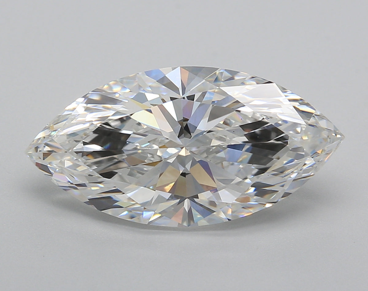 5.02 Carat Marquise Shaped, Excellent Cut, F Color, VS1 Clarity, IGI Certified Lab Grown Diamond