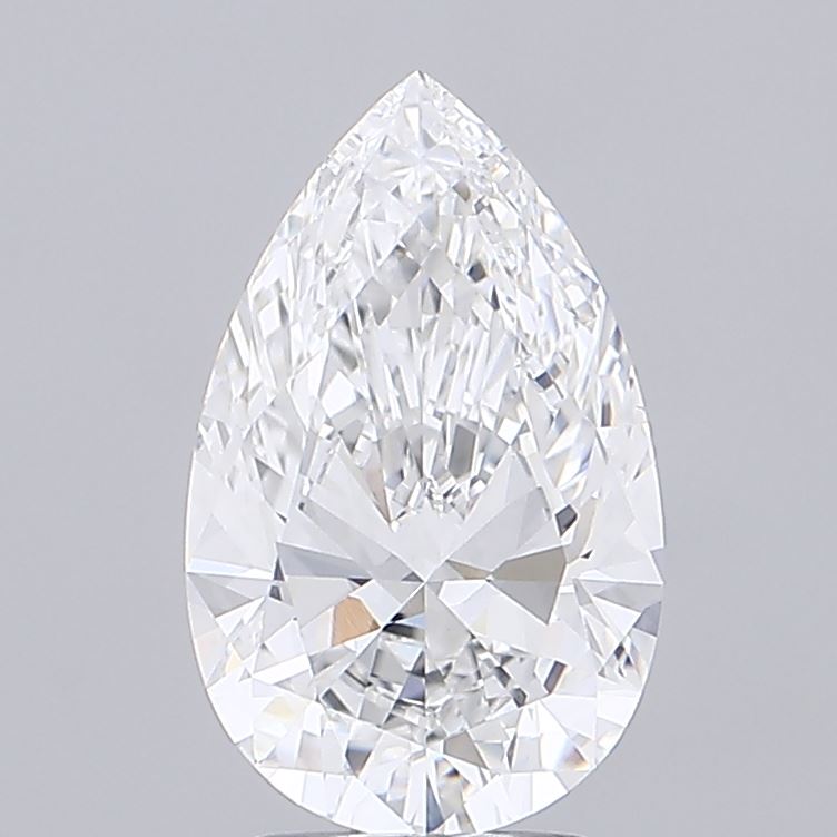 3.02 Carat Pear Shaped, Ideal Cut, E Color, VVS2 Clarity, IGI Certified Lab Grown Diamond