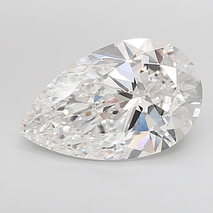 7.01 Carat Pear Shaped, Ideal Cut, E Color, VVS2 Clarity, IGI Certified Lab Grown Diamond