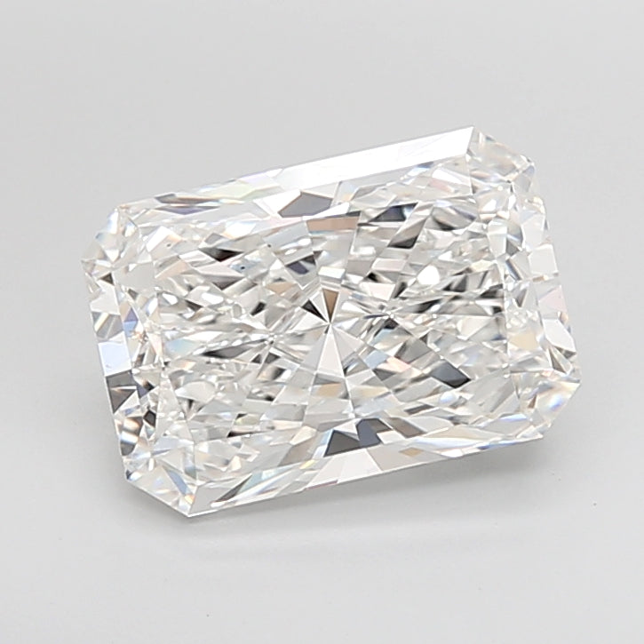 5.04 Carat Radiant Shaped, Ideal Cut, E Color, VVS2 Clarity, IGI Certified Lab Grown Diamond