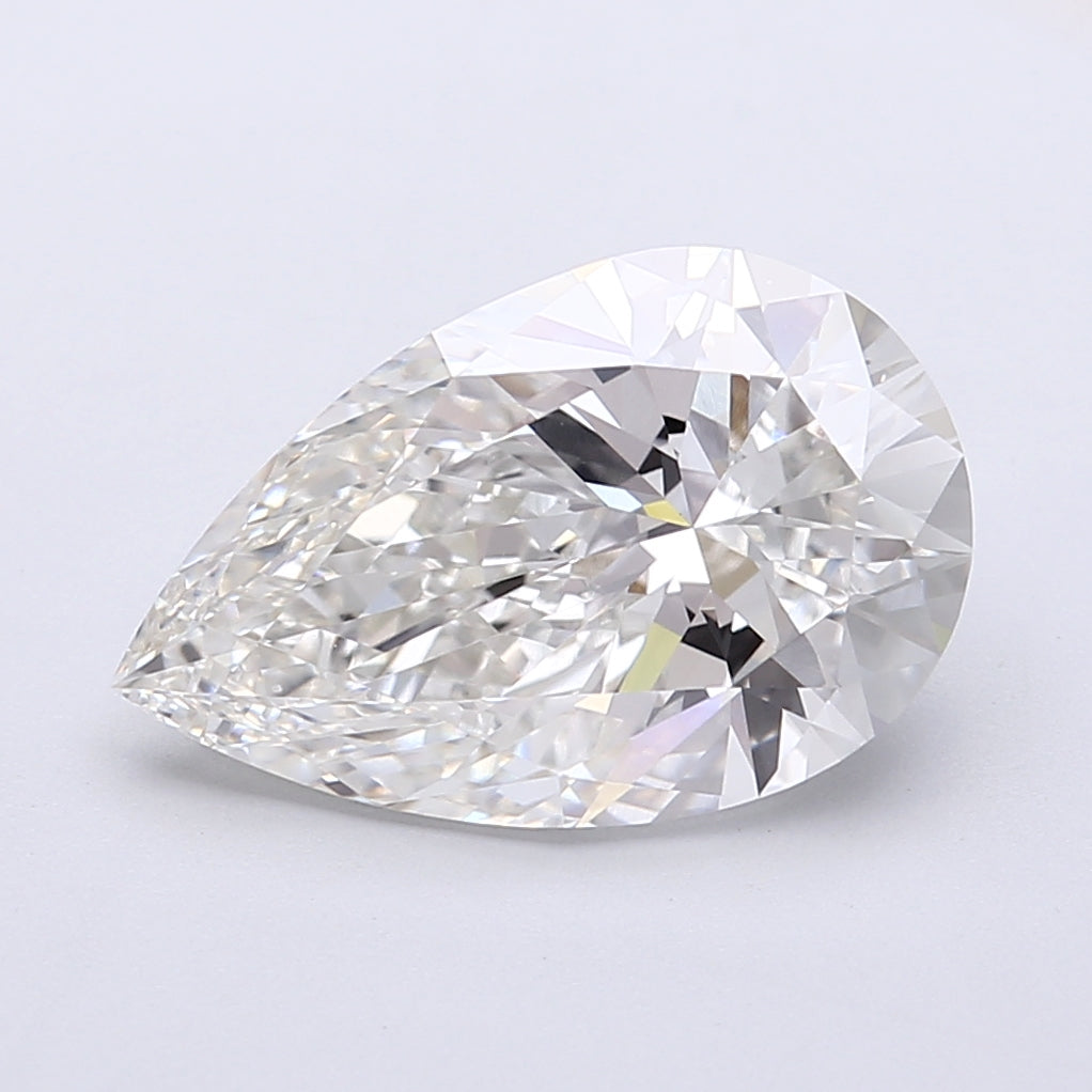 4.14 Carat Pear Shaped, Very Good Cut, G Color, VVS2 Clarity, IGI Certified Lab Grown Diamond
