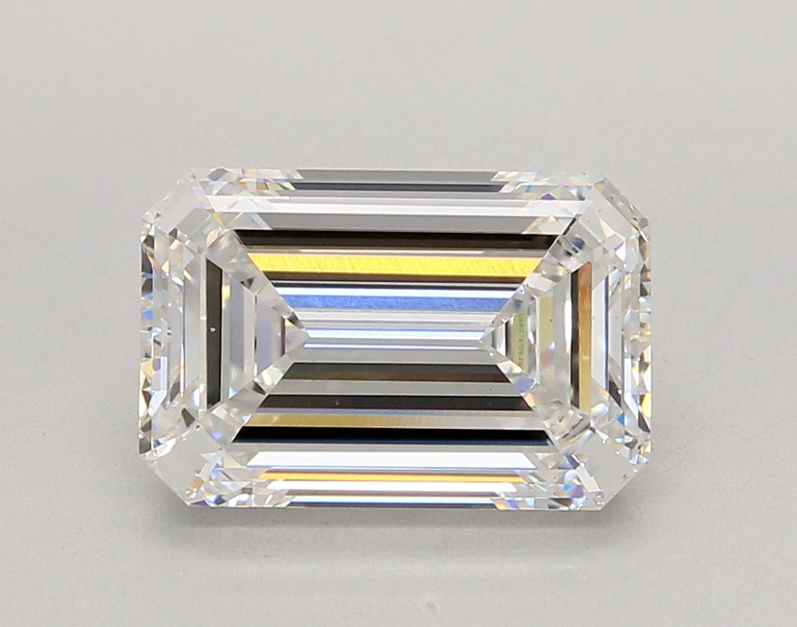 5.06 Carat Emerald Shaped, Ideal Cut, E Color, VS2 Clarity, IGI Certified Lab Grown Diamond