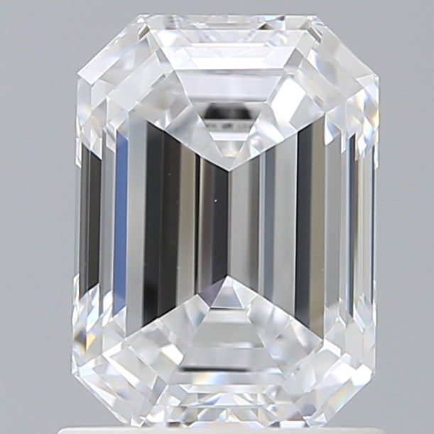 1.57 Carat Emerald Shaped, Ideal Cut, D Color, VVS2 Clarity, IGI Certified Lab Grown Diamond
