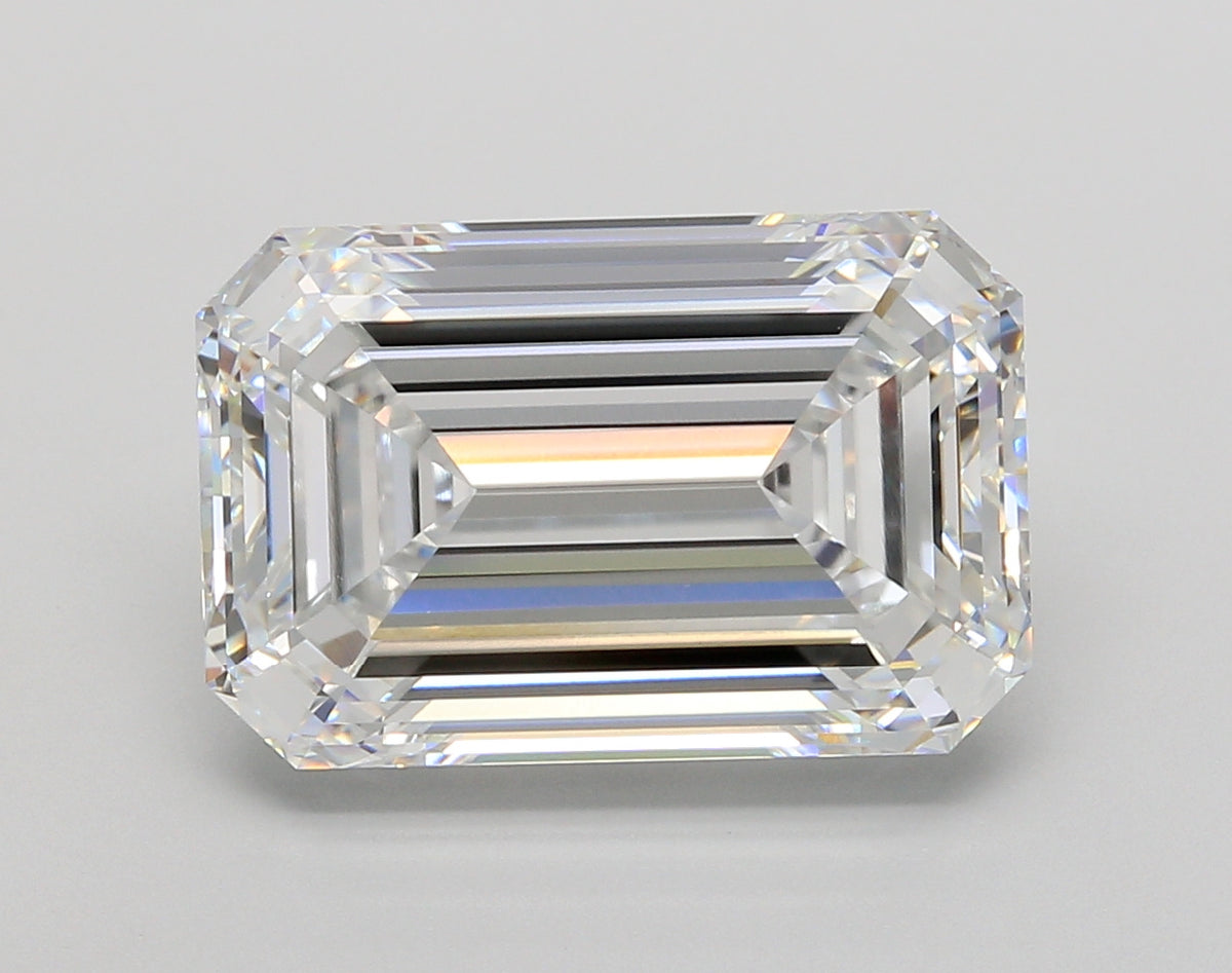 10.09 Carat Emerald Shaped, Ideal Cut, E Color, VVS2 Clarity, IGI Certified Lab Grown Diamond