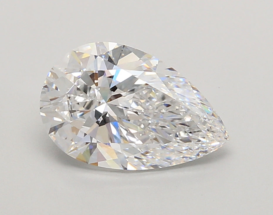 2.05 Carat Pear Shaped, Ideal Cut, D Color, VVS2 Clarity, IGI Certified Lab Grown Diamond