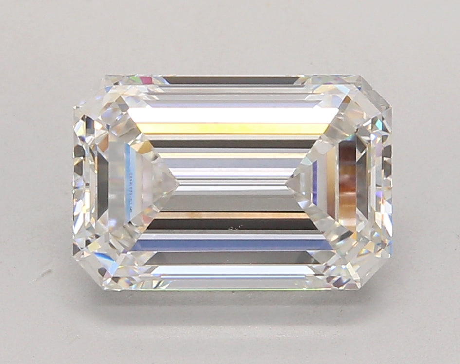 4.03 Carat Emerald Shaped, Ideal Cut, F Color, VVS2 Clarity, IGI Certified Lab Grown Diamond