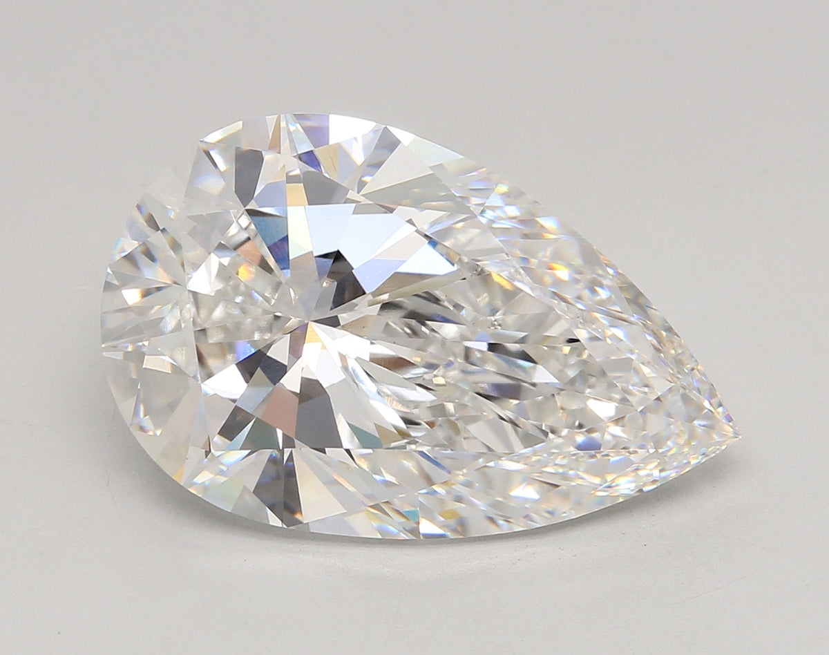13.12 Carat Pear Shaped, Ideal Cut, F Color, VS1 Clarity, IGI Certified Lab Grown Diamond