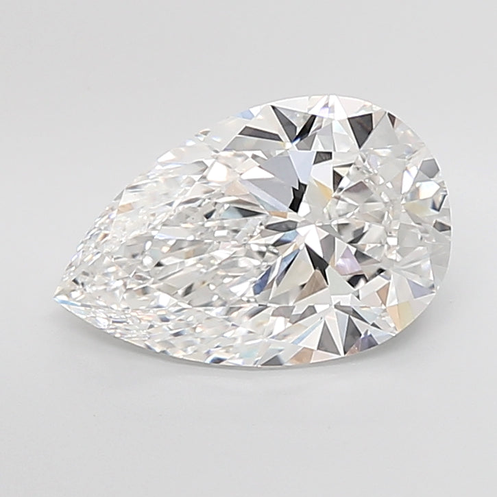 6.06 Carat Pear Shaped, Ideal Cut, E Color, VVS2 Clarity, IGI Certified Lab Grown Diamond