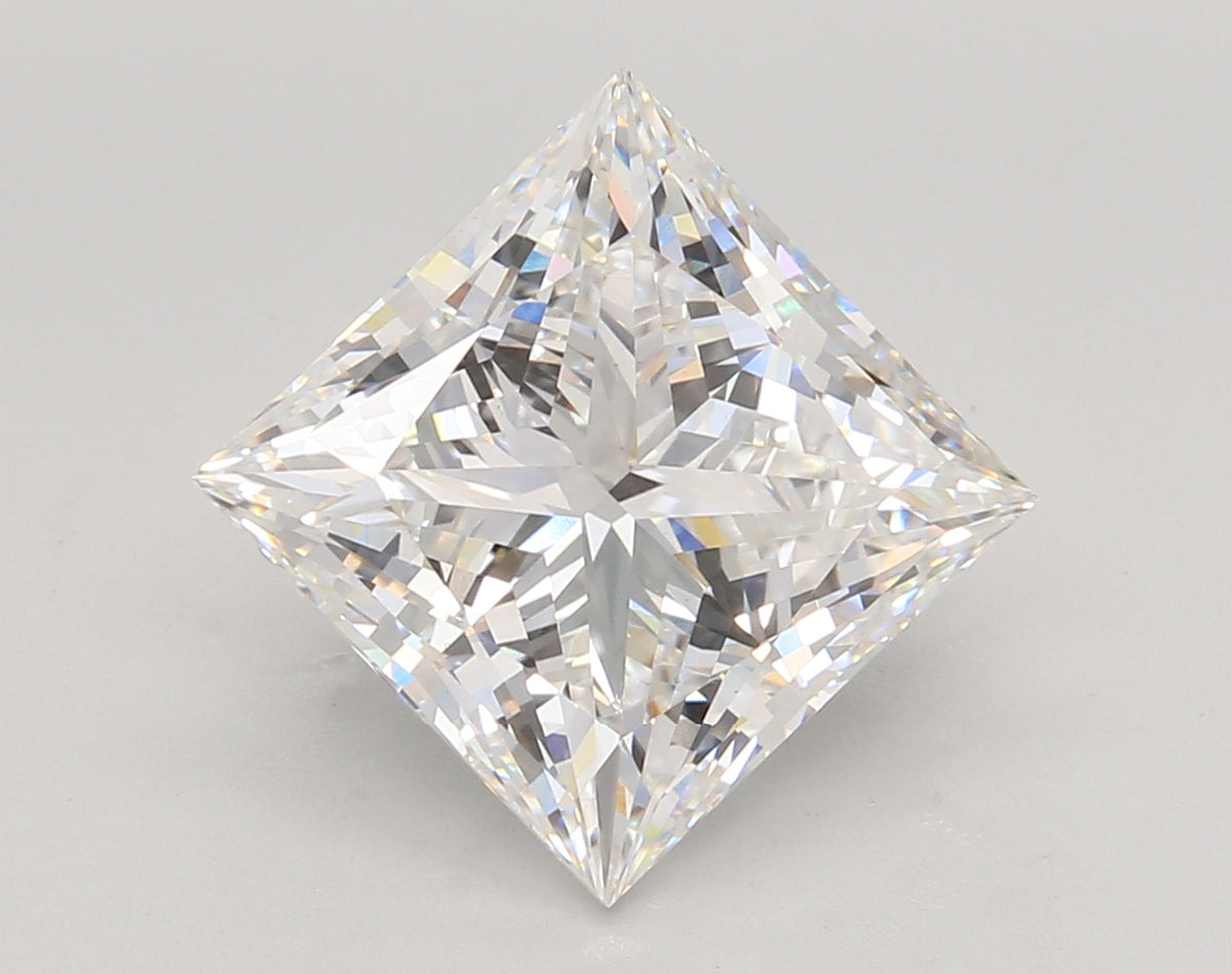 5.07 Carat Princess Shaped, Ideal Cut, E Color, VS1 Clarity, IGI Certified Lab Grown Diamond