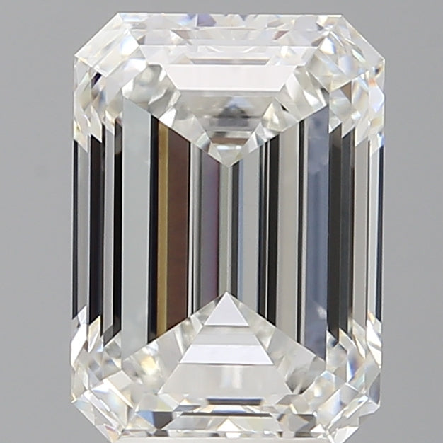 4.09 Carat Emerald Shaped, Ideal Cut, F Color, VVS2 Clarity, IGI Certified Lab Grown Diamond