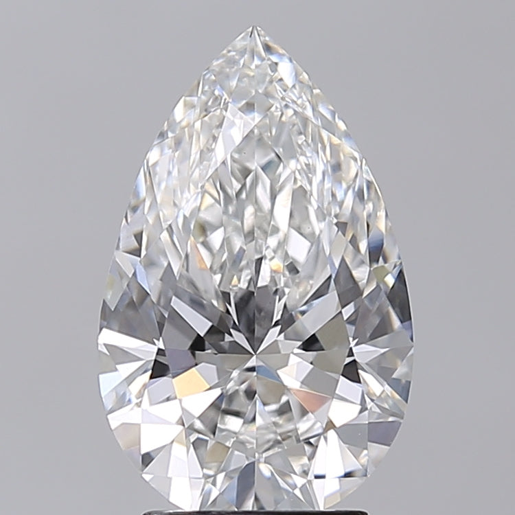 3.00 Carat Pear Shaped, Ideal Cut, F Color, VVS2 Clarity, IGI Certified Lab Grown Diamond
