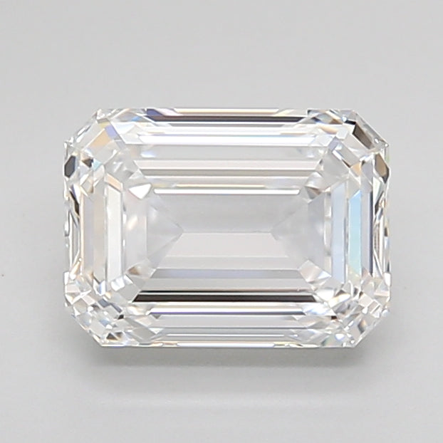 1.67 Carat Emerald Shaped, Ideal Cut, D Color, VVS2 Clarity, IGI Certified Lab Grown Diamond