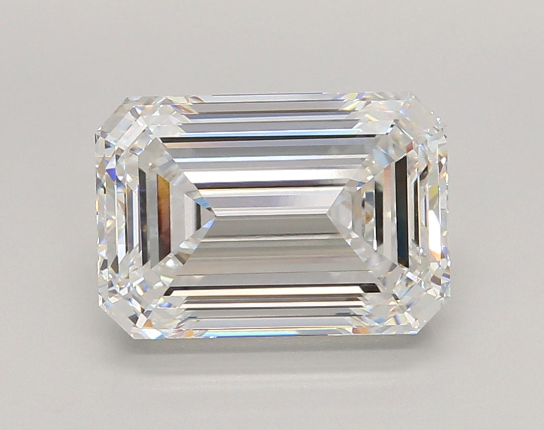 5.02 Carat Emerald Shaped, Ideal Cut, E Color, VVS1 Clarity, IGI Certified Lab Grown Diamond