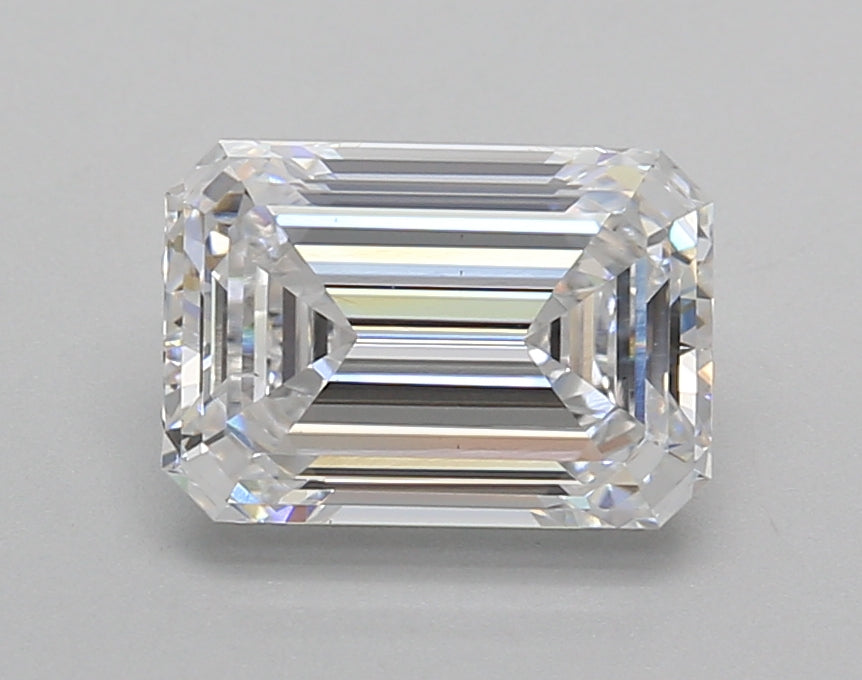 2.02 Carat Emerald Shaped, Excellent Cut, D Color, VS2 Clarity, IGI Certified Lab Grown Diamond
