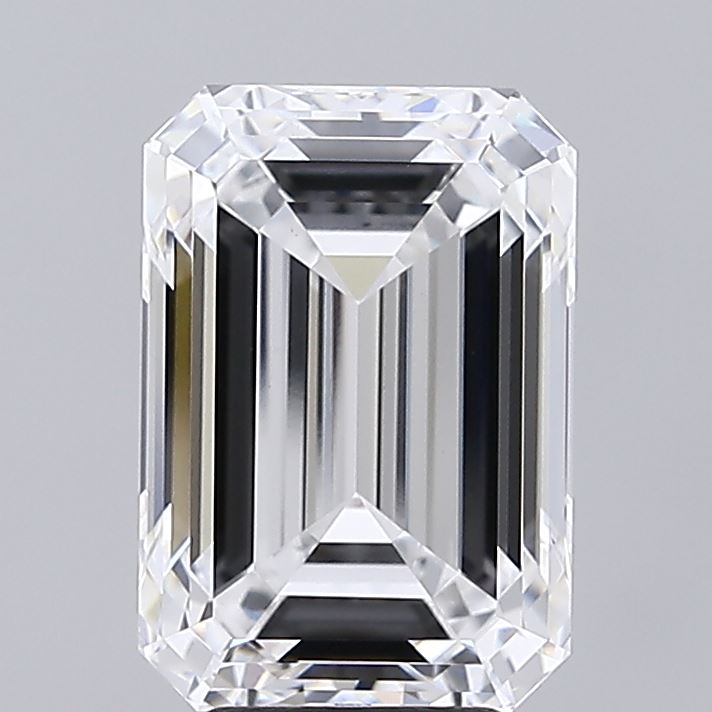 5.07 Carat Emerald Shaped, Ideal Cut, D Color, VVS2 Clarity, IGI Certified Lab Grown Diamond
